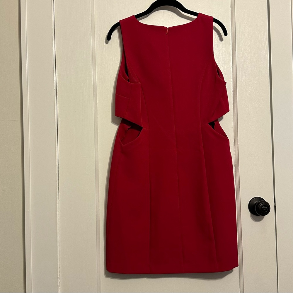 Elegant Redish Magenta Sleeveless Dress - Picture 2 of 6